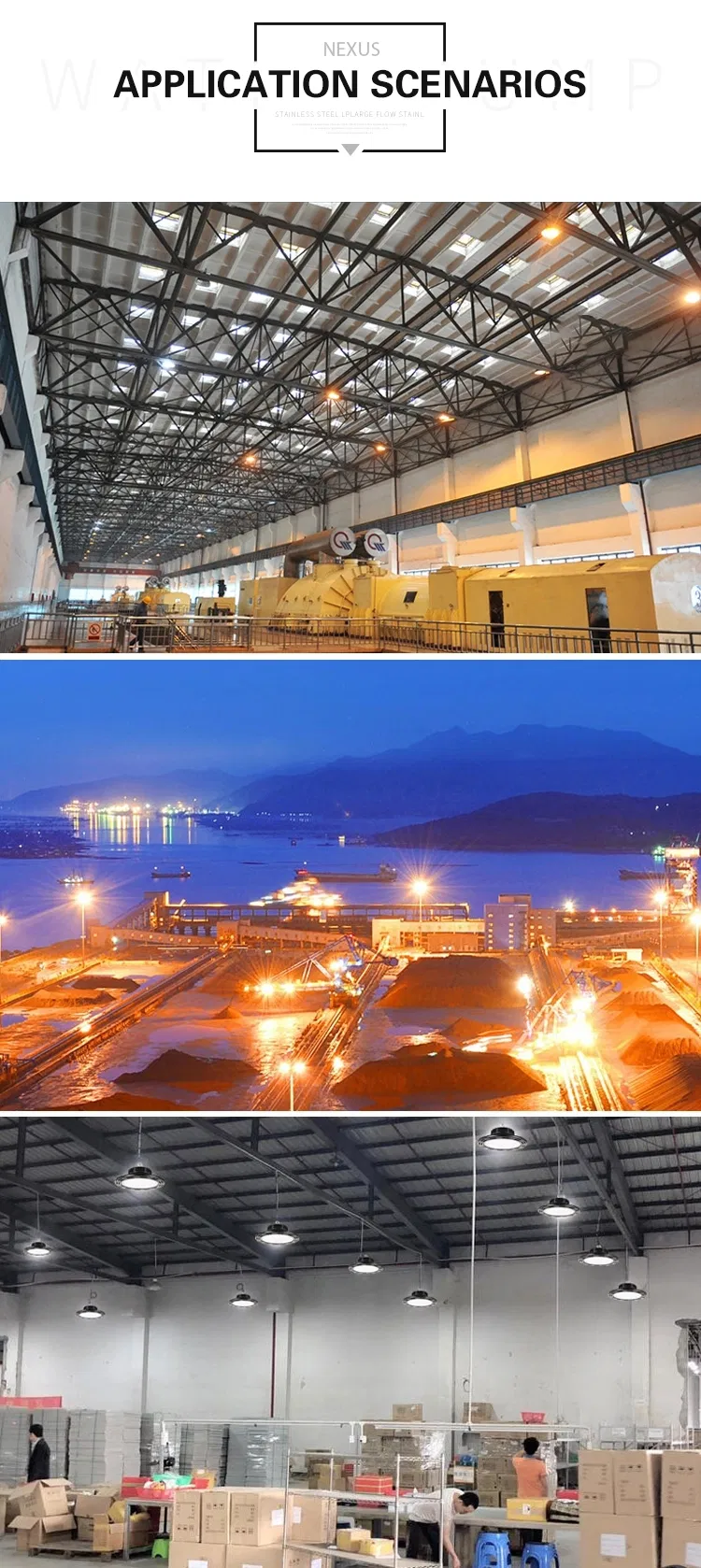 IP65 Industrial Pendant Lamp UFO High Bay LED Light 100W 150W 200W Warehouse Lighting LED Highbay Light