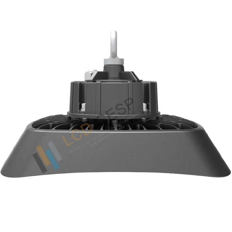 IP65 Low Glare Shroud & Diffuser Industrial and Commercial Suspended UFO Style High Bay and Low Bay 100W 120W 150W 200W Motion Sensor or Dali Lighting System