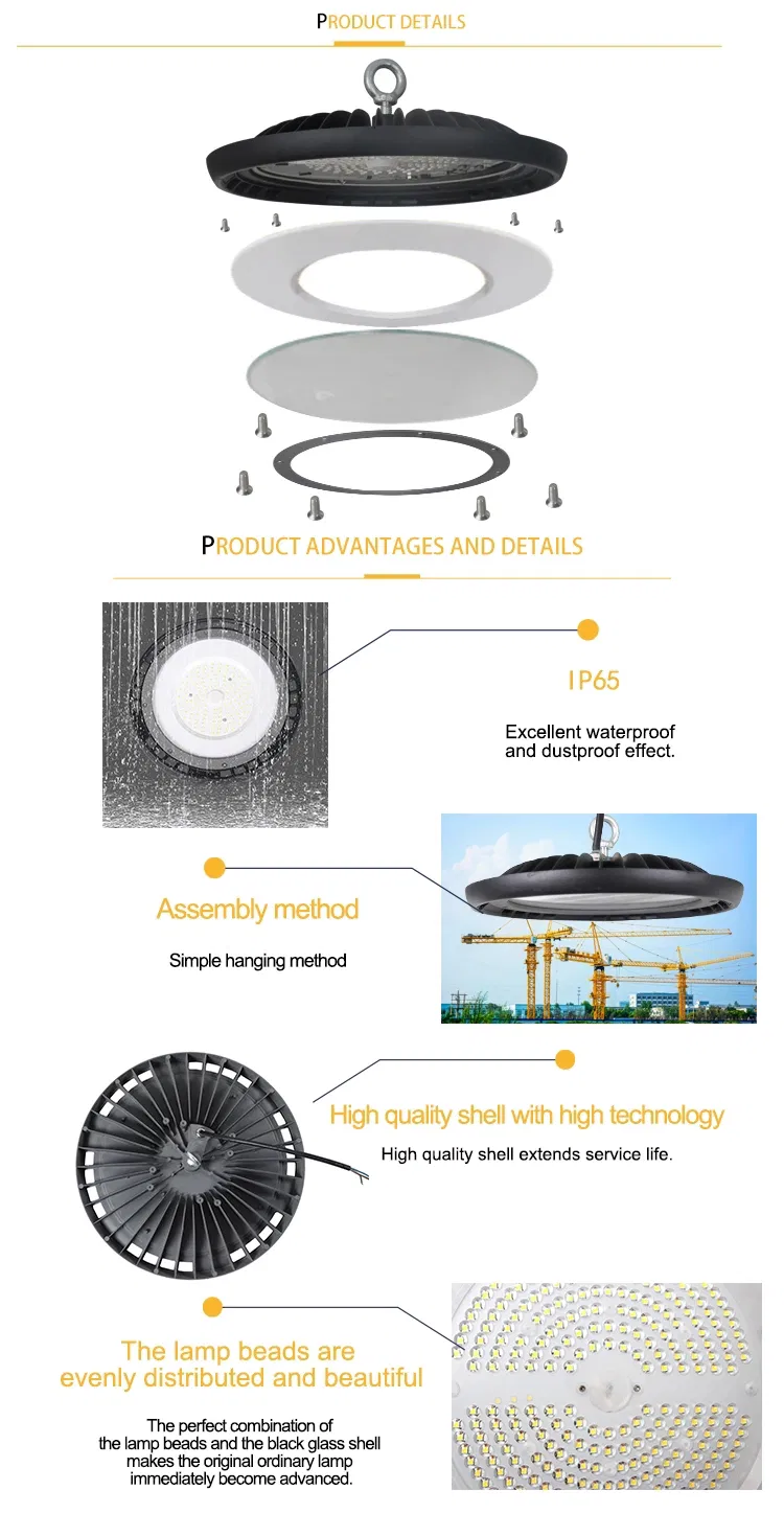 IP65 Waterproof CE RoHS 100W 150W 200W UFO LED High Bay Light