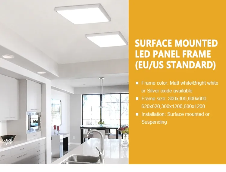 LED Aluminium Matte White 600X600 60X60 2X2 LED Panel Light Surface Mounted Frame