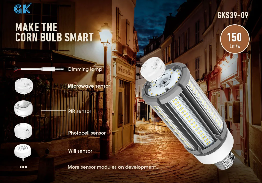 LED Corn Lamp E27 45W Replacement 200W HPS Mhl for Cobra Head Use in Street Road Bulb Lights