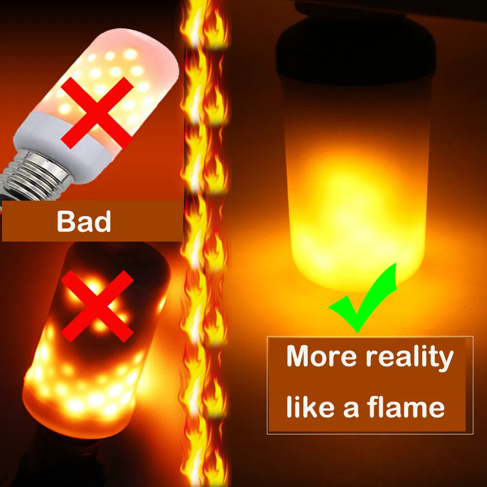 LED Dynamic Flame Effect Bulb 3 Modes Flickering Emulation Gravity Creative Fire Lights