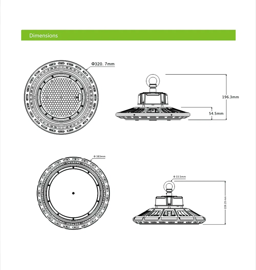 LED High Bay Light Warehouse Industrial Factory Commercial Lamp UFO