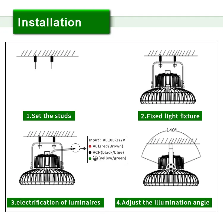 LED Industry Warehouse Light with Black Housing 150W UFO LED High Bay Light