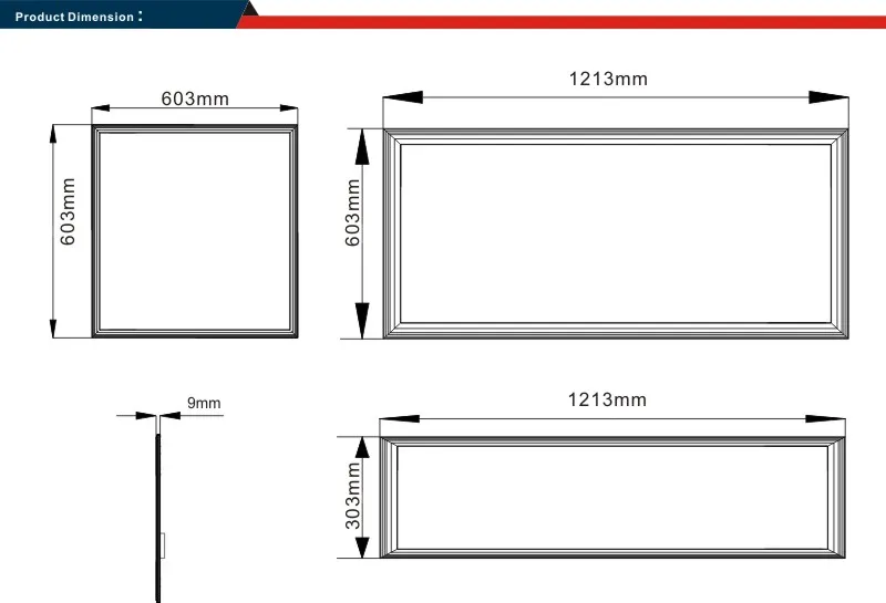 LED Panel 20/25/30/32/35/36/40/50/60/70/72/75W 297*297mm/603*603mm/300*1213mm/603*1213mm UL/cUL/Dlc4.2/ETL/Dlc Approved 130lm/W Square Slim Light LED Panel