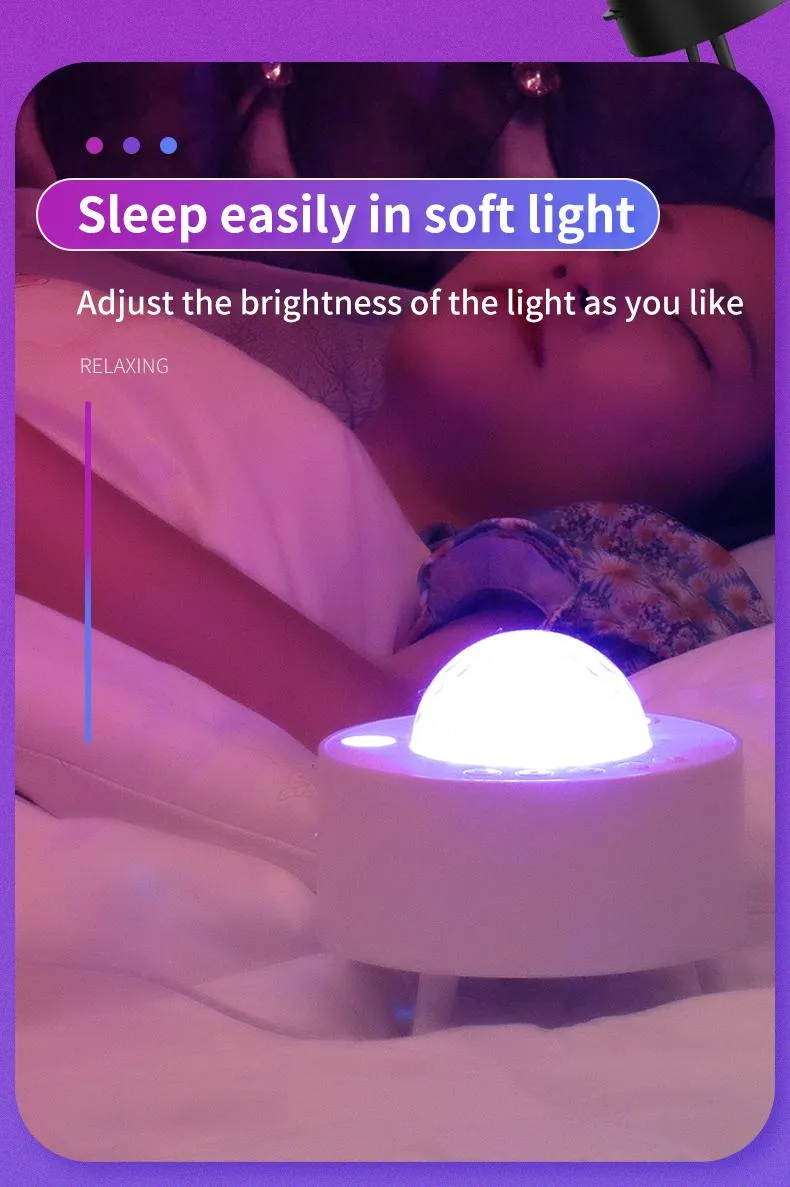 Music Control Starry Sky Light Ocean Projector Lamp Colorful USB LED Moon Nebula Night Light for Kids