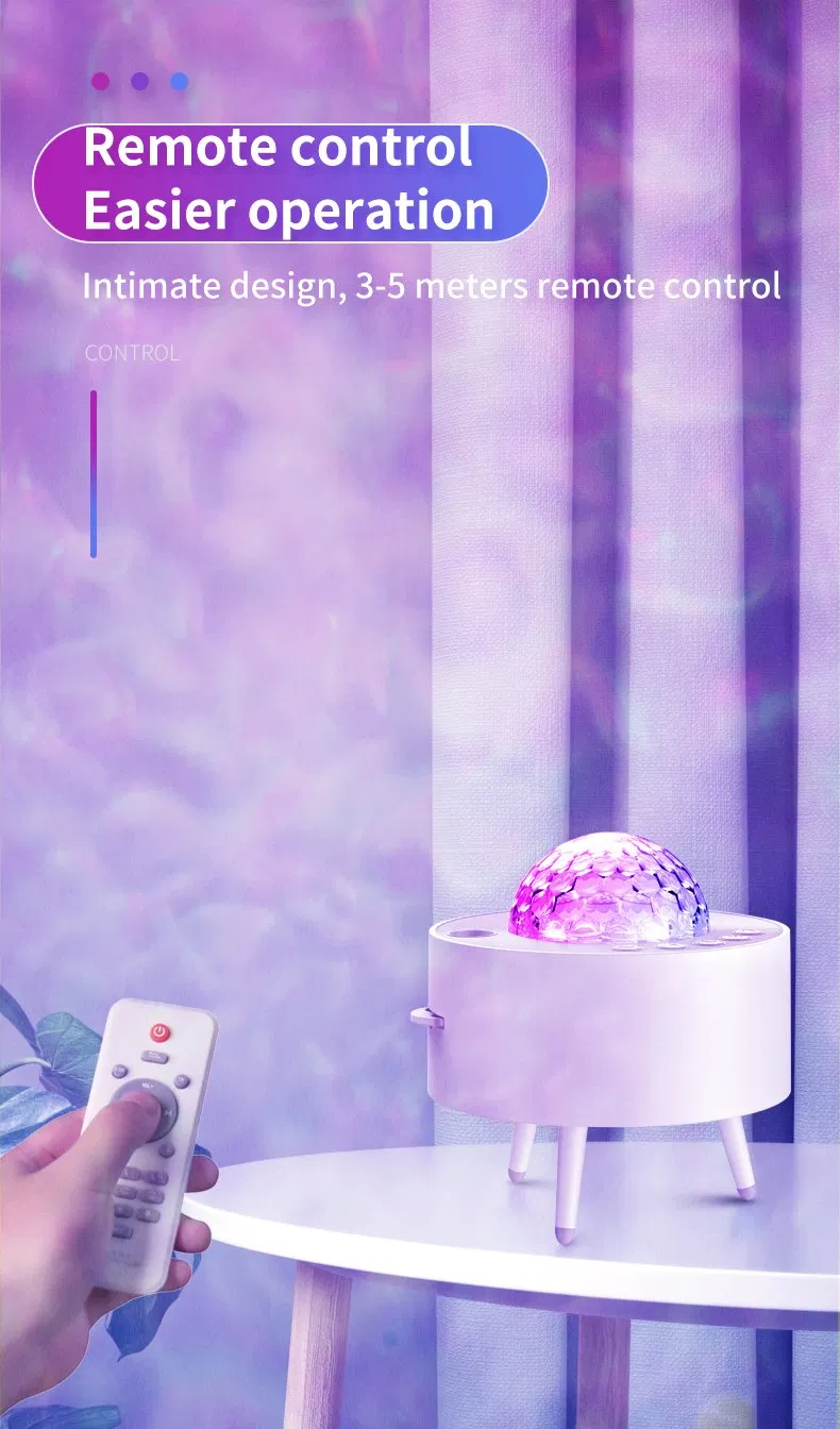 Music Control Starry Sky Light Ocean Projector Lamp Colorful USB LED Moon Nebula Night Light for Kids