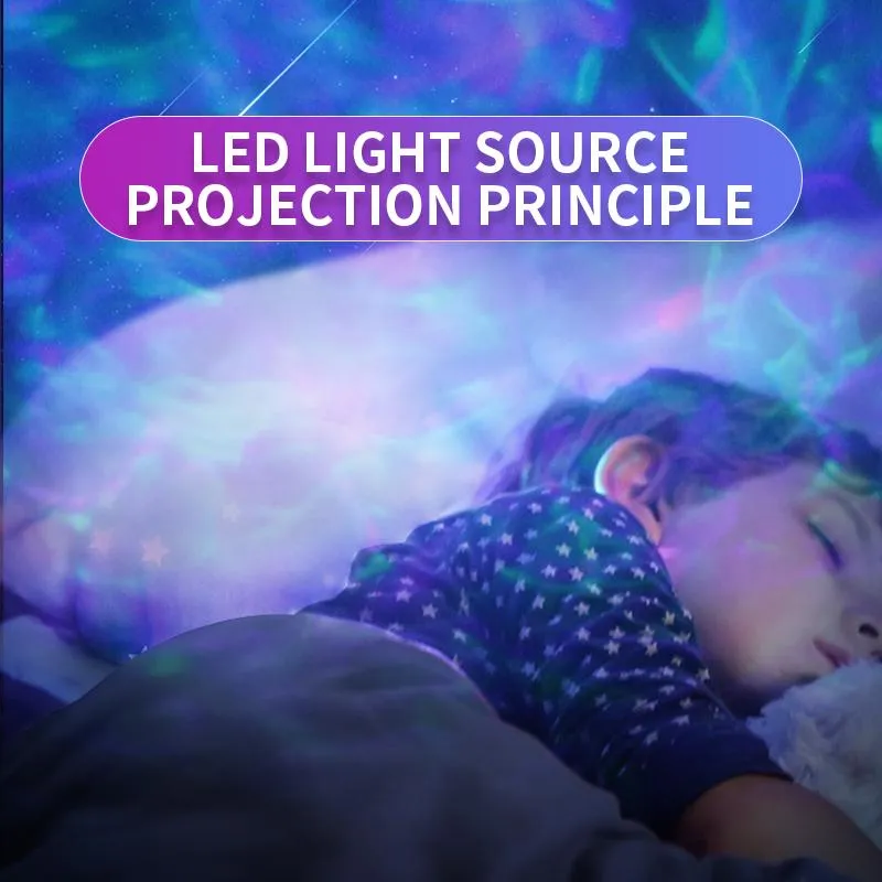 Music Control Starry Sky Light Ocean Projector Lamp Colorful USB LED Moon Nebula Night Light for Kids