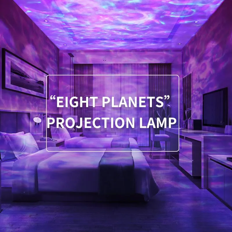 Music Control Starry Sky Light Ocean Projector Lamp Colorful USB LED Moon Nebula Night Light for Kids