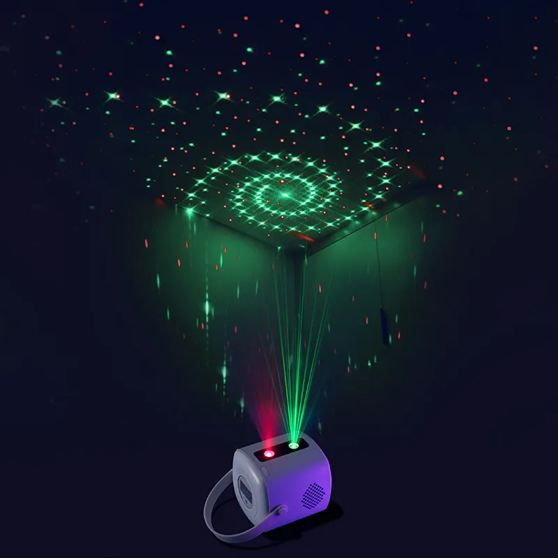 New Arrival Remote Control LED Laser Galactics Sky Projector Star Starry Night Light Projector with Alarm Clock for Kids