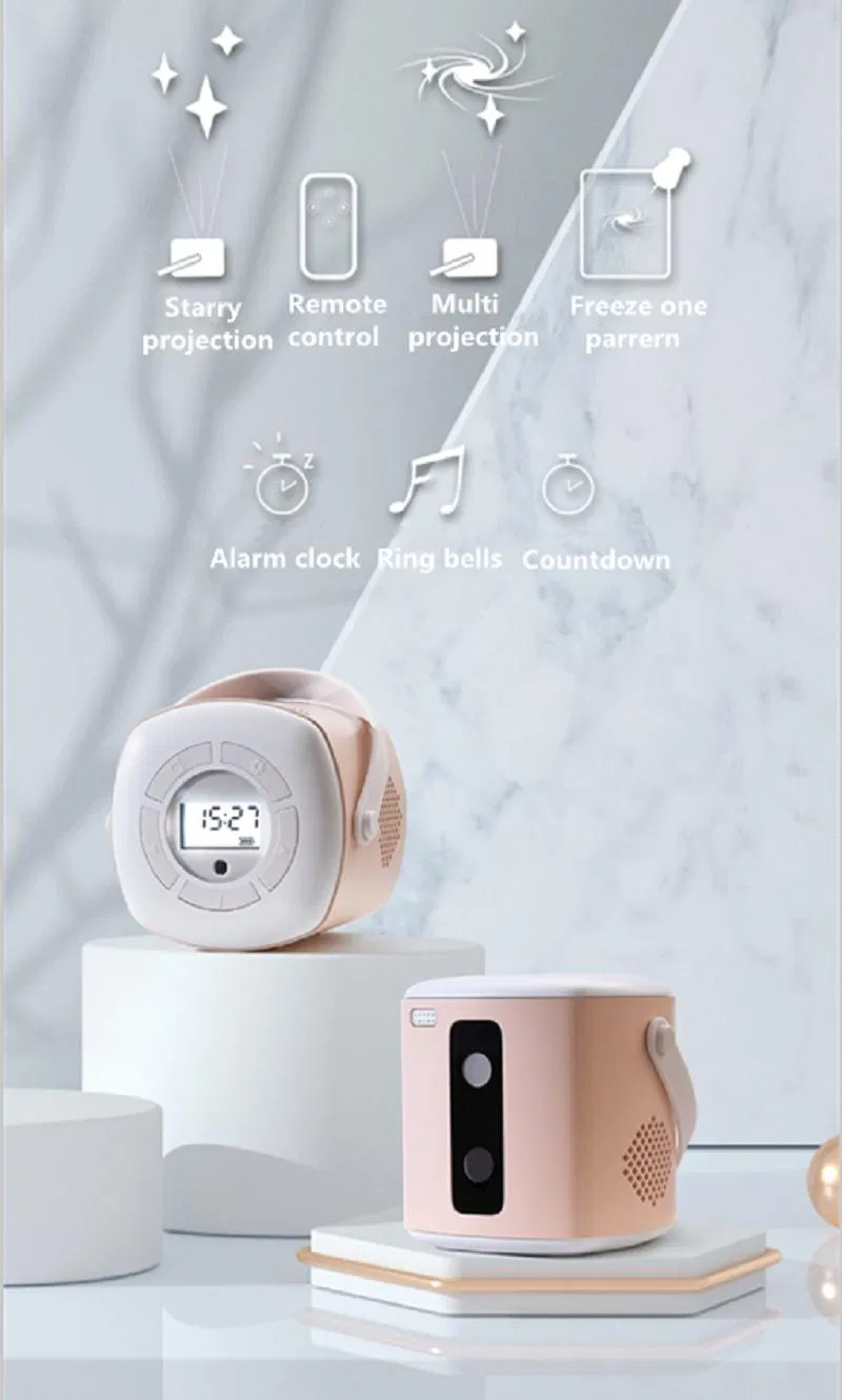 New Arrival Remote Control LED Laser Galactics Sky Projector Star Starry Night Light Projector with Alarm Clock for Kids