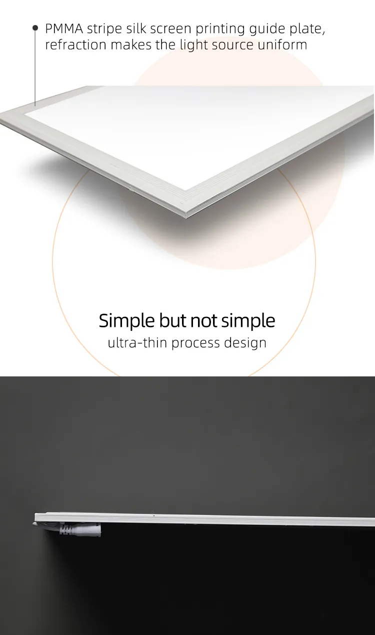 New Design Recessed Sidelit Ultra Slim LED Panel Light 40W SMD2835 for Office Square Ceiling Panel Light