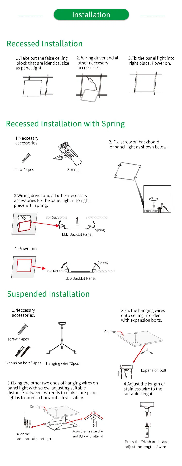 New Design Recessed Sidelit Ultra Slim LED Panel Light 40W SMD2835 for Office Square Ceiling Panel Light