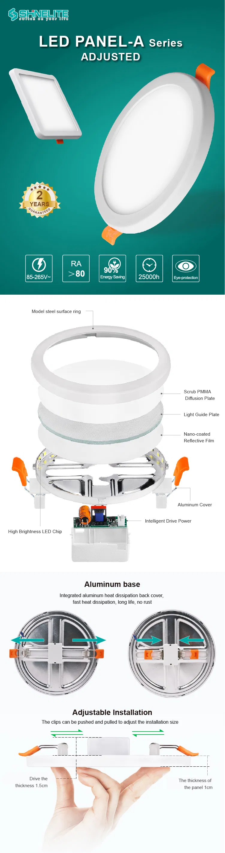 New Surface 9W LED Light Panel with 2 Years Warranty
