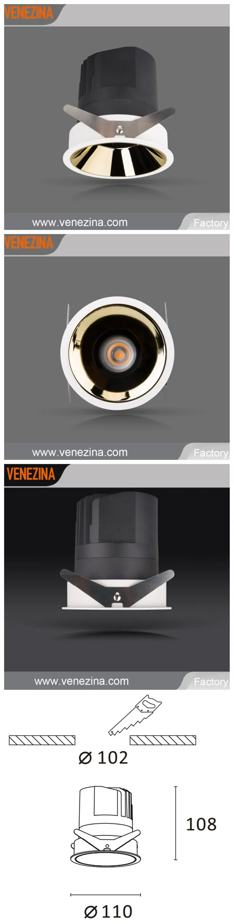 R6299 Special Aluminium Reflector Recessed LED Ceiling Light