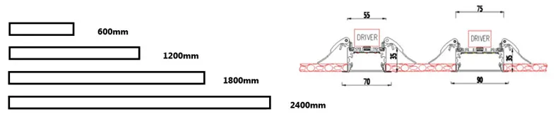 Recessed Aluminum Profile Office 1200mm 40W LED Linear Light