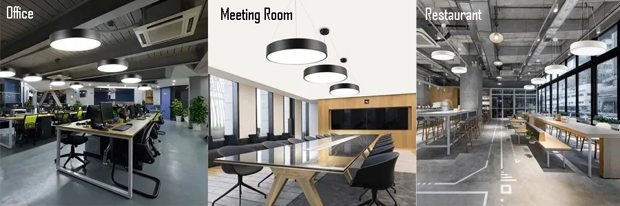 Round LED Pendant Light Dimmable for Residential Lighting Office Lighting