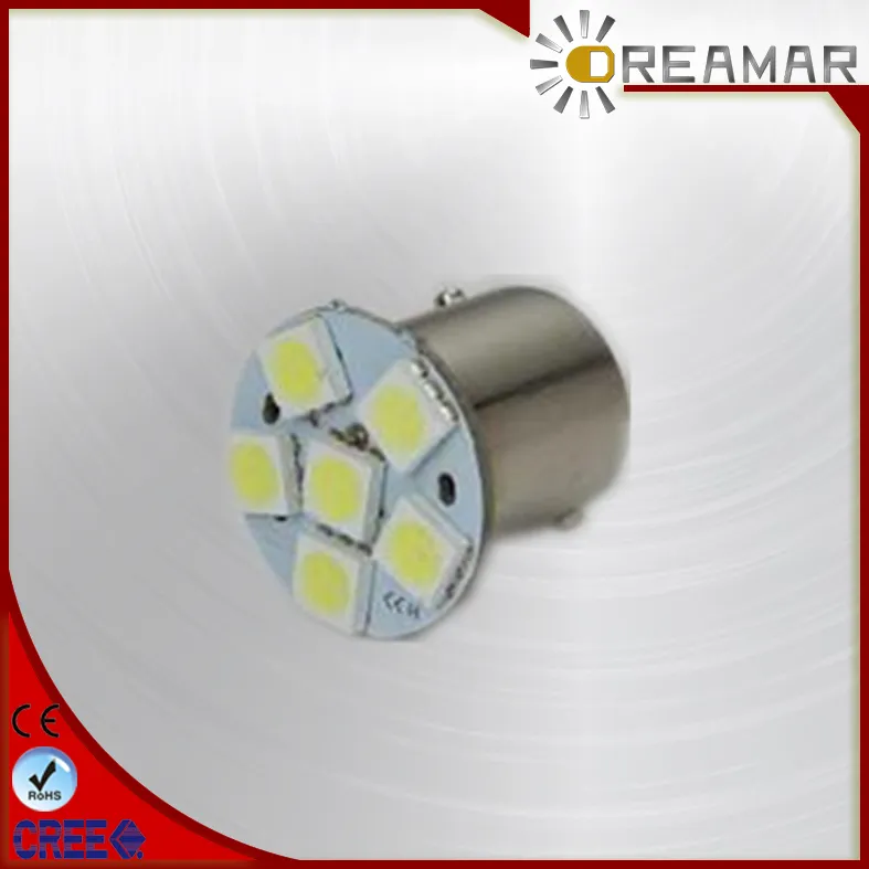 S25 6SMD LED Auto Bulbs for Cars with 102.6lm