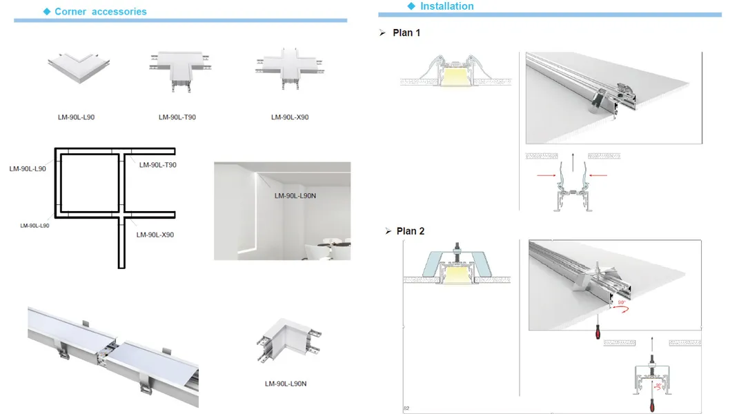 2.4m 80W Continuous LED Linear Light for Office Lighting