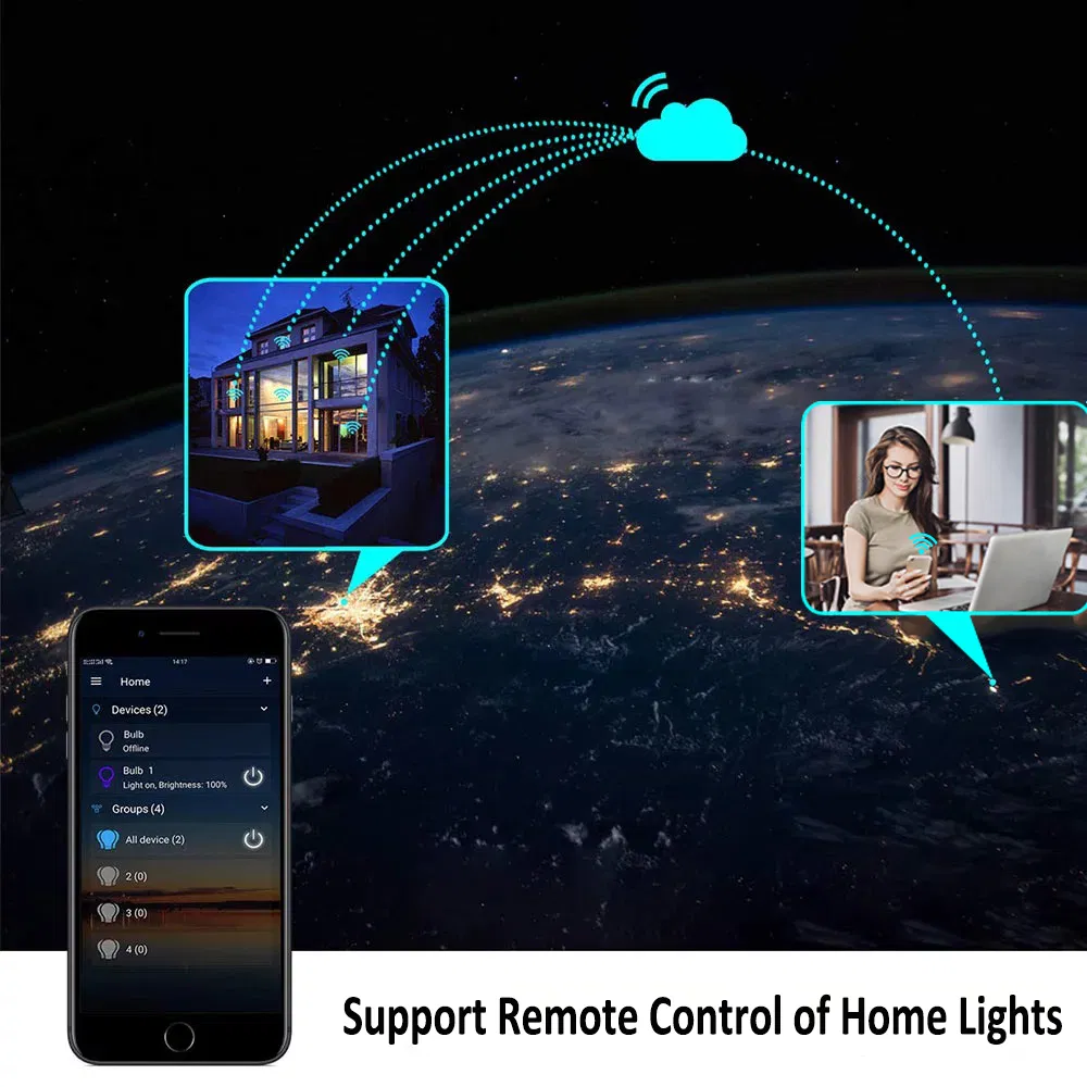 Smartphone Controlled 9W E27 E22 LED Smart Bulb Colour Changing and Energy Saving Bulb