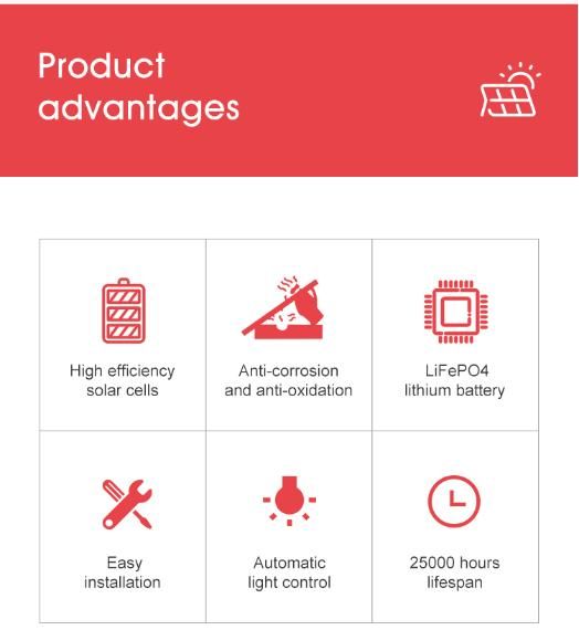 Solar Outdoor LED Wall Light IP54 10W