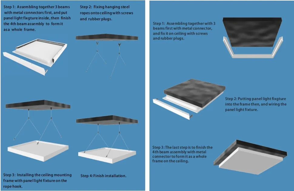 Surface Mounted Aluminum Frame 2X4FT 600X1200mm Panel Brackets Ceiling Mounted LED Panel Light Frame