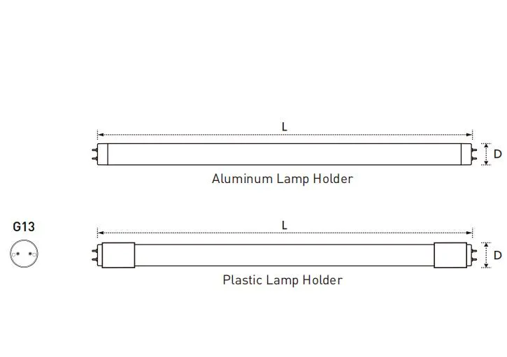 USA LED Tube Light Typeb LED Tube Single Double LED Fluorescent Tube T8 LED Tube Lamp with UL FCC Dlc