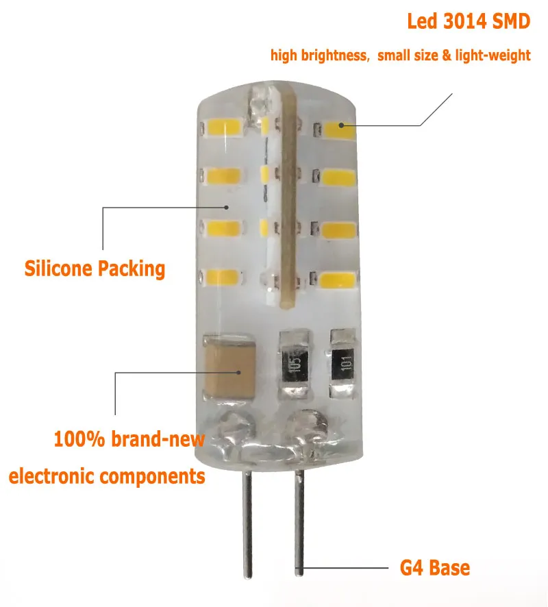 Warm White Ra85 120V 220V G4 LED Light Replace to 20W Bulb